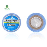 T&O 1 Roll 0.8cm 3 Yards Super Hair Blue Tape Double-Sided Adhesive Tape for Hair Extension/Lace Wig