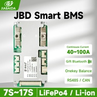 JIABAIDA Smart BMS LiFePo4 Li-ion 7S-17S 8S 24V 16S 48V 40-100A JBD BMS Bluetooth RS485 CAN Balance