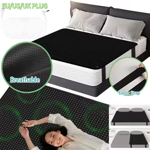 Breathable Grounding Leather Mattress Sleep Mat Conductive Therapy Pad for Better Sleep Reduce Stres
