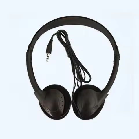 Online Class Earphone 3.5MM Headworn Wired Headset Black Wired Wired Headworn Earphones PVC ABS Cell
