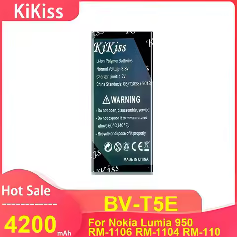 KiKiss Mobile Phone Battery For Nokia Lumia 950 RM-1106 RM-1104 RM-110 ,BV-T5E 4200mAh Batteries