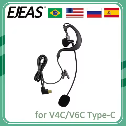 EJEAS V6C V4C Referee Earhook Headphone Type-C Jack Intercom Headset Football Referee Accessory Micr