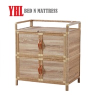 YHL Aluminium / Multi-Purpose Storage Rack With Tampered Glass Top / Doors Panel And With Rollers