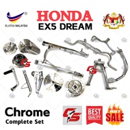 EX5 DREAM Chrome Set Side Stand Gear lever Step Bar Brake Pedal Exhaust Bracket Side Stand Kick Star