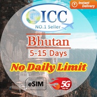 ICC eSIM Bhutan 5-15 Days Unlimited Data
