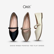 OASIS RINGS POINTED TOE FLAT SHOES 2-1236