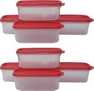 Tupperware Plastic Smart Saver Container Set, 500Ml, 8-Pieces, Red