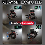 LED LIGHT RELAY SET BULB/ MINI PROJECTOR H4 H11 HB3 HB4 LAKULAPAK