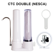 NISHIMEN Single Double CTC Super Slim Clear Housing Indoor Water Filter Set with Ceramic & Carbon Fi