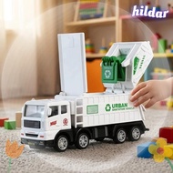HILDAR Garbage Truck Toy, Plastic Model Toy Car Recycling Sanitation Vehicle, Interactive Simulation