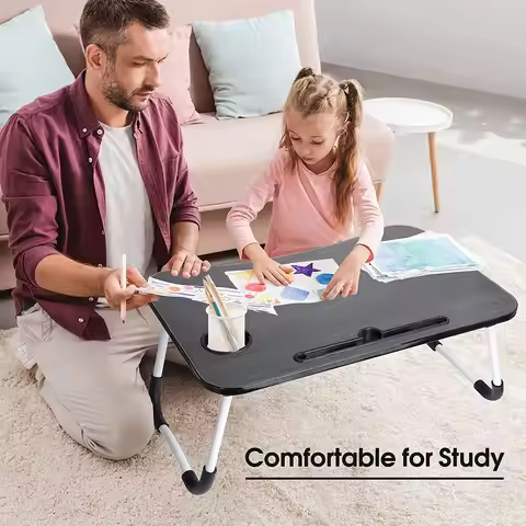 Foldable Bed Table for Laptop,Laptop Desk Table Stand for bed,Laptop Bed Tray Table with Storage Dra