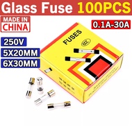 5 x 20/6x30 Glass Fuse 250V F0.1A 0.2A 0.25A 0.75A 0.5A 1A 2A 3A 5A 6A 7A 8A 10A 12A 15A 25A 30A Fus