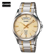 Velashop นาฬิกาข้อมือผู้ชาย Casio หน้าปัดทอง Silver/Gold รุ่น MTP-1381G-9AVDF MTP-1381G-9A MTP-1381G