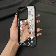 Ancient Style Polka Dot Bunny Suitable for Apple 17/16Pro Black Frame 15Pro Acrylic 11 Matte X Black