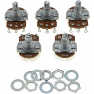 Dopro 5pcs Linear Guitar Pots Volume 500K Electric Guitar Large Pots 24mm Base with Long Split Shaft