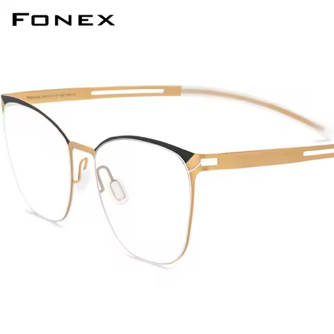 FONEX B Titanium Glasses Frame Men Brand Design Square Eyeglasses Ultralight Thin Silicone Screwless