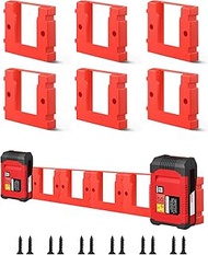 6 Packs Battery Holder for Einhell 18 V Series Battery, with 26 Screws Wall Mount Batteries Storage 