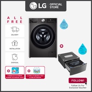 [Pre-order] [Bulky] LG FV1411S2B 11KG, Front Load Washer, Black + LG Mini Washer TV2425NTWB 2.5kg Black Steel + Free Delivery + Free Installation + Free Disposal