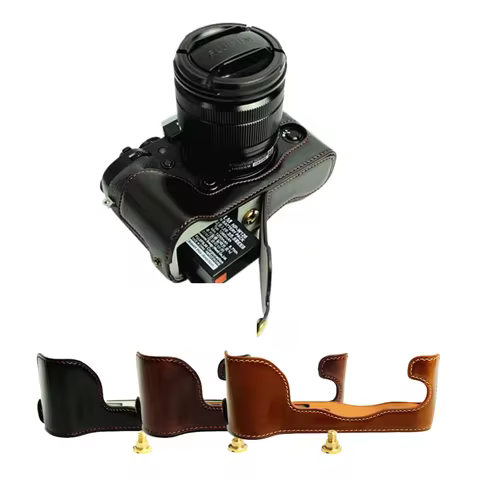 Fashional Camera Bag Case For Fujifilm XT1 X-T1 PU Leather Half Body Set Cover With Battery Opening