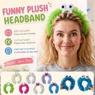 7 Colors Cute Doll Shape Plush Headband Big Eyes Sausage Cartoon Mouth Hair Fashion Face Hair E8a3