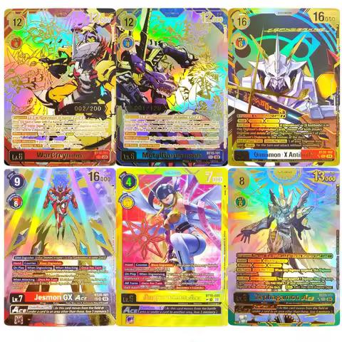 DIY Digimon Card WarGreymon MetalGarurumon Alphamon Omnimon Rare Pull Release Special Booster 2.5 BT