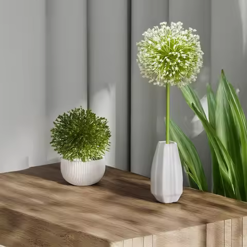 33 In Artificial Allium Flower Stem Faux Onion Ball Bloom For Wedding Decoration Home Decor Table Ce