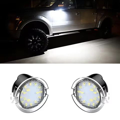 2pcs side mirror puddle LED lights compatible with Ford F150 Explorer Edge Expedition Flex Fusion Ta