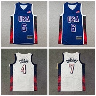 2024 USA Basketball Jersey Embroidered James Curry Durant Jersey for Men