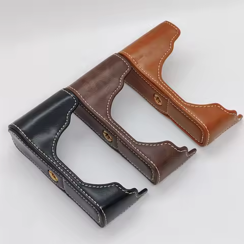 X70 PU Leather Camera Half Case For Fujifilm X70 Fuji X-70 Battery Opening Base Cover