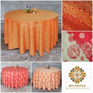 6 Kaki V.I.P Alas Meja Corak Bunga Bulat (3.20 Meters) 6' Round Jacquare Master Table Cloth Full Cov