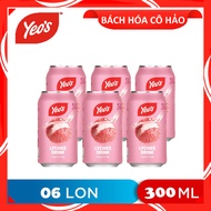 LỐC 6 LON NƯỚC TRÁI VẢI LYCHEE DRINK YEOS 300ML