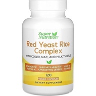 Super Nutrition Red Yeast Rice Complex with Organic Red Yeast Rice,, Coenzyme, and Extract, 120 Vegg