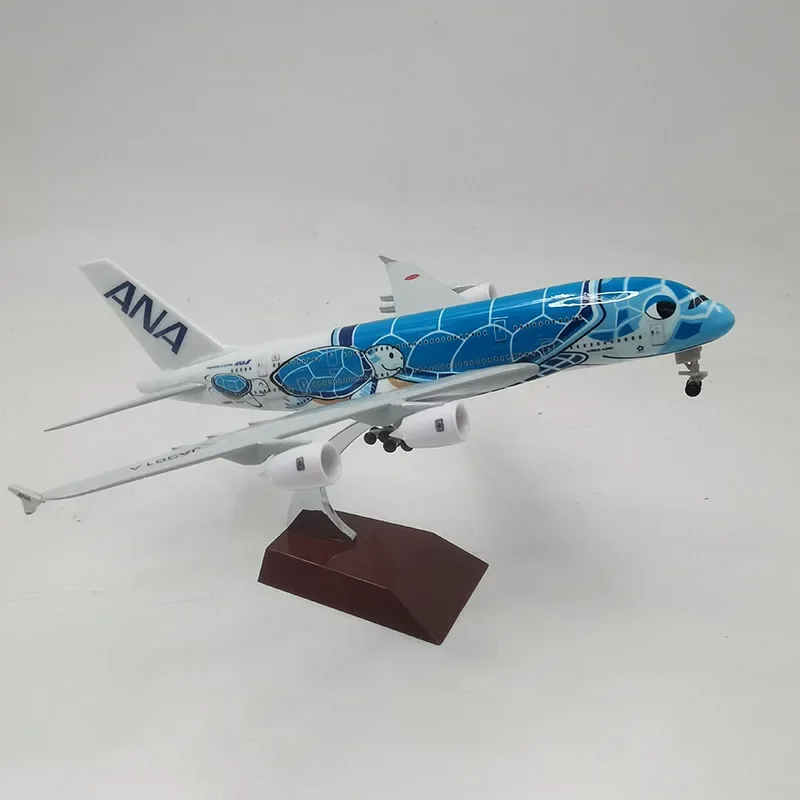 20cm A380 ANA SeaTurtle Metal Airplane Model Plane Toy Plane Model Japan Air ANA Airbus Plane Model 