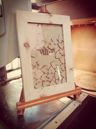 Frame Wedding Guest Book isi Love Jati Belanda A4 mungil