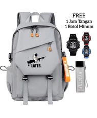 Tas Ransel Backpack Sekolah Anak SD SMP SMA Ukuran Besar Bonus Jam & Botol Tas Ransel Anak Cowok Pre