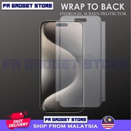 iPhone 15 Pro Max | 15 Plus | 13 Pro Max | 13 | SE 3 | 8 | 7 | 6 Hydrogel Screen Protector wrap to back Edge