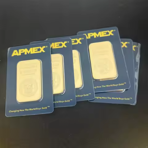 1 OZ Apmex Gold Plated Bar Apmex Bullion Non-Magnetic Copper Sealed Packing Golden Silver Bar Metal 
