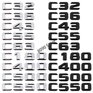 Metal Car Rear Sticker for Mercedes Benz Letter C32 C36 C43 C55 C63 C180 C400 C500 C550 Auto Trunk E