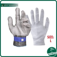 COMEN Anticut Steel Mesh Glove Safety Stainless Steel Adjustable Stab Resistant Slicing Gloves Garde