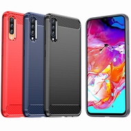 Casing Samsung A70 Case High-grade Carbon Fiber Cover Soft TPU Phone Case Samsung Galaxy A70