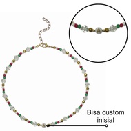 Kira Initial Necklace Christmas Initial Necklace Christmas Beads Custom Alphabet Letters