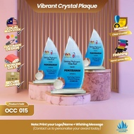 OCC 015 AWARD CRYSTAL PLAQUE