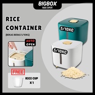 Rice Container 5kg 10kg Rice Storage Rice Bucket Rice Dispenser Bekas Simpan Beras Tong Beras 米桶 防蟲