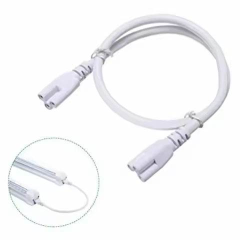 3Pin 30-200cm T8 / T5 Cable Wire Connector Flexiable Double End For LED Integrated Tube Light Cable 