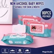 80PCS NON ALCOHOL BABY WIPES / BABY WET TISSUE ANTI BACTERIAL ALCOHOL FREE WET TISSUE / TISU BASAH B