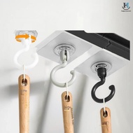 [GA] 20/10 Pcs Self-adhesive Wall Hook 360° Rotating -drilling Ceiling Household Hook [TH]