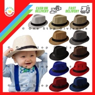 [Safe Packaging + BOX] Fabric | Europe Style Wedding Groomsmen Bruno Mars Fedora Hat for Babies