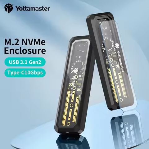 Yottamaster DF3 M2 NVMe SATA SSD Enclosure USB3.1 GEN2 Type C Interface 10Gbps M2 Enclosure for M-Ke