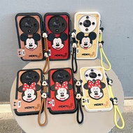 Casing Honor X9b 5G Casing Honor Magic 6 lite Casing Textured Leather Cute Compatible with Mickey Ca