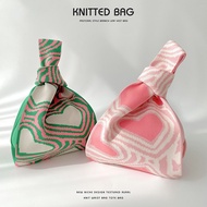 Vest Bag Fashionable Knitted Contrast Color Love Bag Trendy Knitted Contrast Bag Vest Bag Vest Bag F